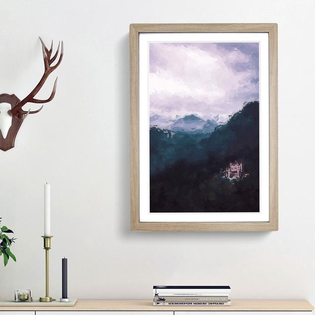 Hohenschwangau Castle in Abstract - Picture Frame Graphic Art Print East Urban Home Frame Option: Oak Framed, Size: 87cm H x 62cm W x 2cm D on Productcaster.