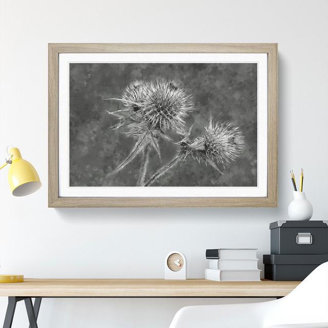 Thistle Flower Vol.5 - Picture Frame Graphic Art East Urban Home Size: 36cm H x 48cm W x 2cm D, Frame Option: Oak on Productcaster.