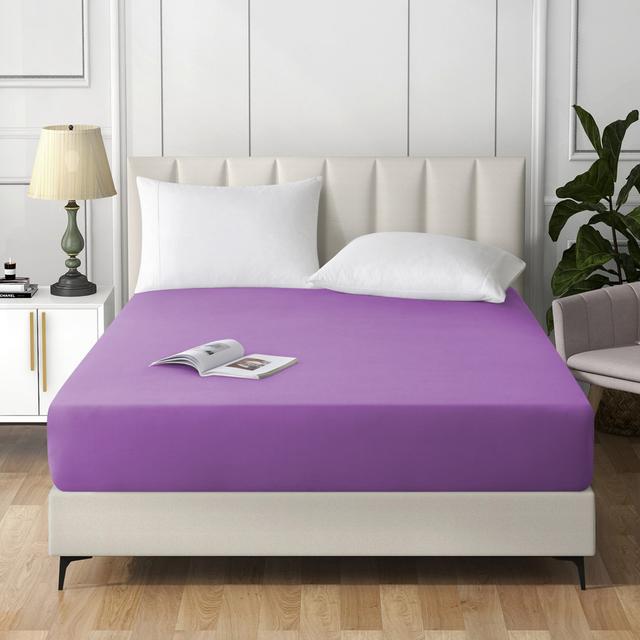 Breannah Microfiber Brushed Fitted Sheet Ebern Designs Size: Single (3'), Colour: Purple on Productcaster.