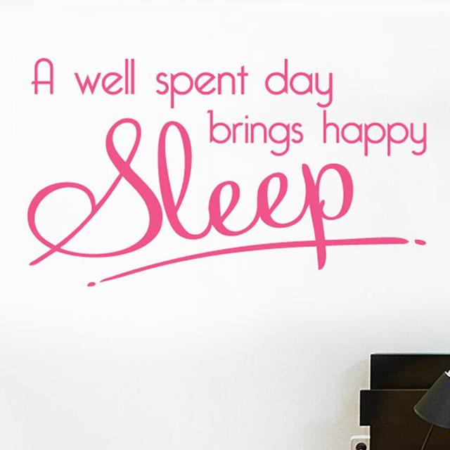 A Well Spent Day Brings Happy Sleep Wall Sticker East Urban Home Colour: Green, Size: Medium on Productcaster.