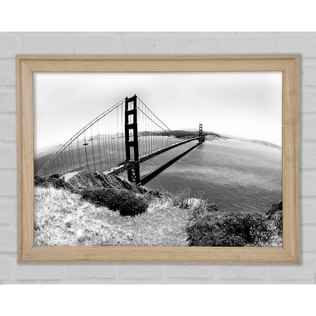 San Francisco Bridge B N W Across The Waters Gerahmter Druck Haus am Meer Größe: 29,7 cm H x 42 cm B x 1,5 cm T on Productcaster.