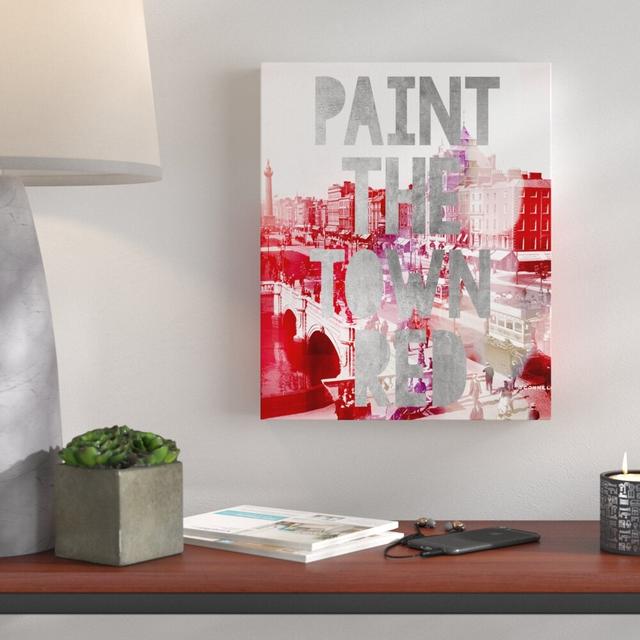 Paint The Town Red - Print East Urban Home Format: Wrapped Canvas, Size: 41cm H x 33cm W x 4cm D on Productcaster.