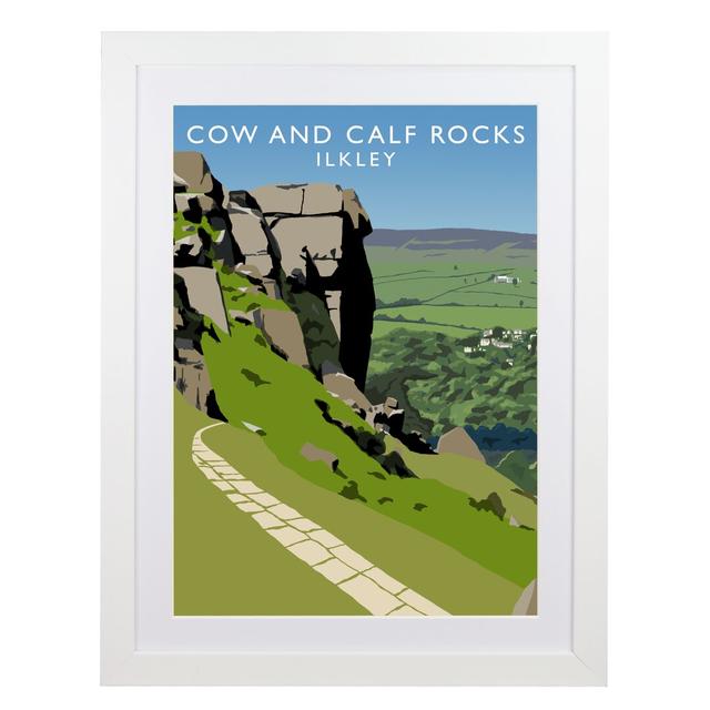 Cow And Calf Rocks by Richard O'Neil - Print East Urban Home Size: 54 cm H x 44 cm W x 2.2 cm D, Format: White Wood Frame on Productcaster.