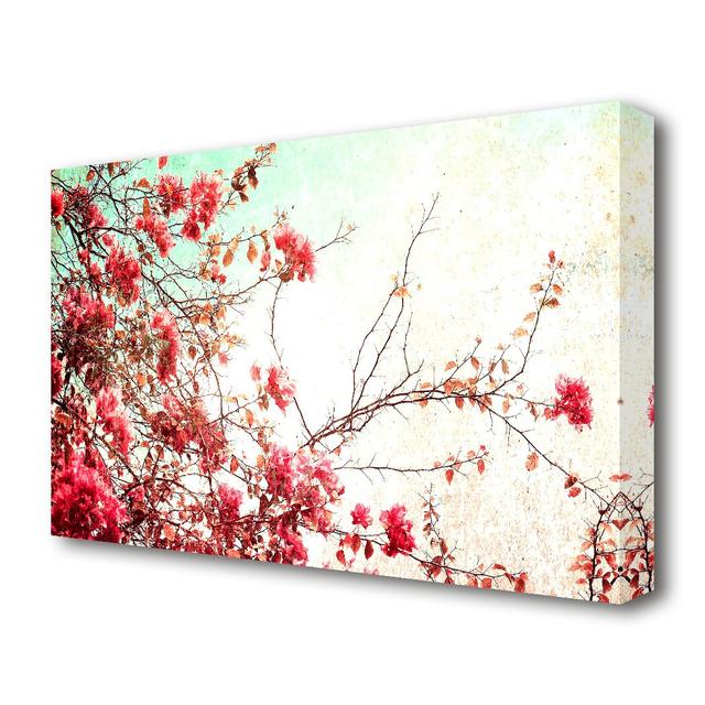 Antique Cherry Blossom Flowers Canvas Print Wall Art East Urban Home Size: 50.8 cm H x 81.2 cm W on Productcaster.