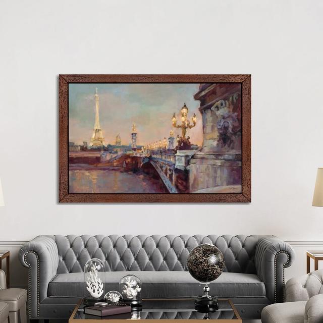 Parisian Evening Crop by Marilyn Hageman - Print on Canvas ClassicLiving Frame Option: Brown Framed, Size: 101.6cm H x 152.4cm W x 3.81cm D on Productcaster.