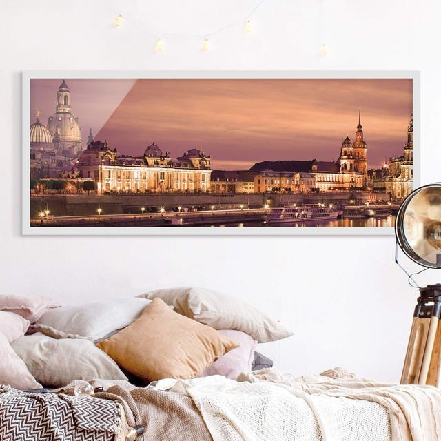 Canaletto View Dresden - Picture Frame Photograph Brayden Studio Frame Option: White Framed, Size: 30cm H x 75cm W x 2cm D on Productcaster.