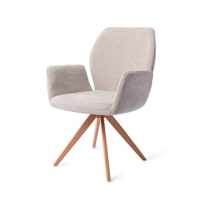 Misaki Funky Fudge Dining Chair Ivy Bronx Leg Colour: Turn Peach, Upholstery Colour: Light Grey on Productcaster.