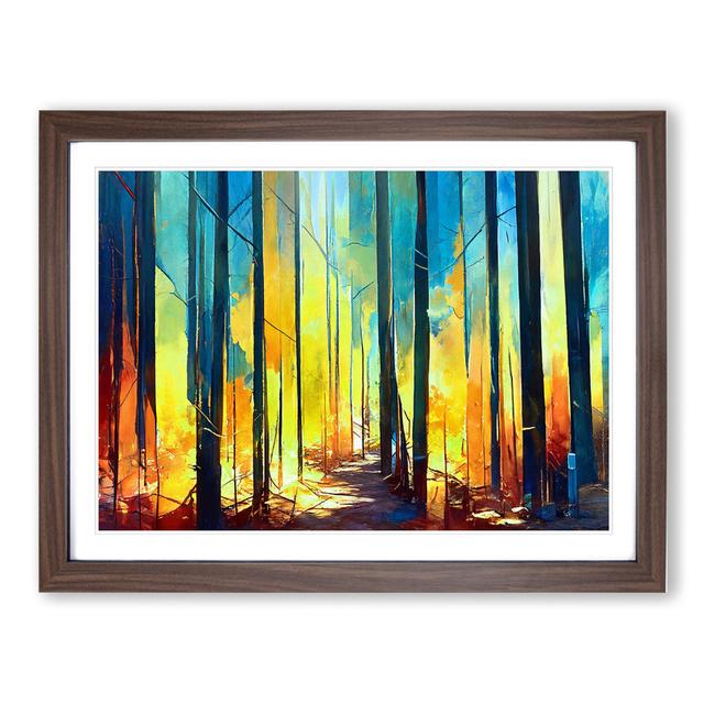 Amazing Abstract Forest Vol.2 - Picture Frame Painting Marlow Home Co. Size: 46cm H x 64cm W x 2cm D, Frame Colour: Walnut Framed on Productcaster.