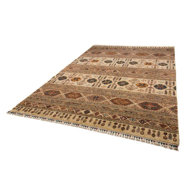 One-of-a-Kind Akem Hand-Knotted 201cm x 293cm Wool Area Rug in Brown/Beige Latitude Vive on Productcaster.