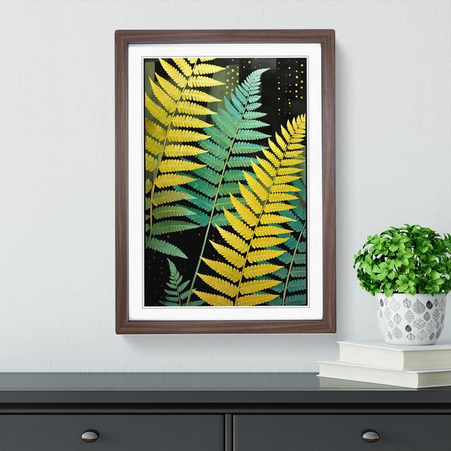 Fern Leaf Constructivism No.3 - Single Picture Frame Print on Wood 17 Stories Size: 64cm H x 46cm W x 2cm D, Frame Colour: Walnut on Productcaster.