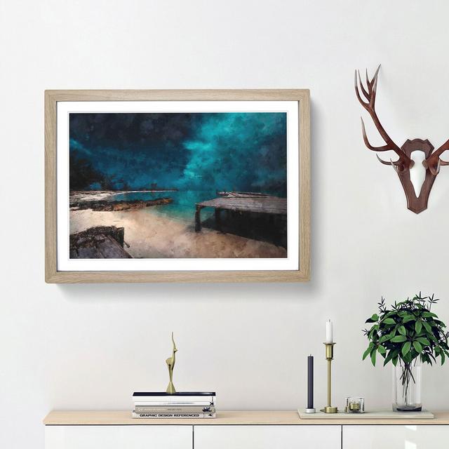 Midnight at the Bahamas - Picture Frame Graphic Art Print East Urban Home Frame Option: Oak Framed, Size: 33cm H x 45cm W x 2cm D on Productcaster.