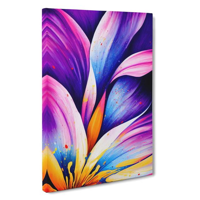 Paint Splash Flower No.3 Abstract - Wrapped Canvas Print Marlow Home Co. Size: 60cm H x 40cm W x 3cm D on Productcaster.