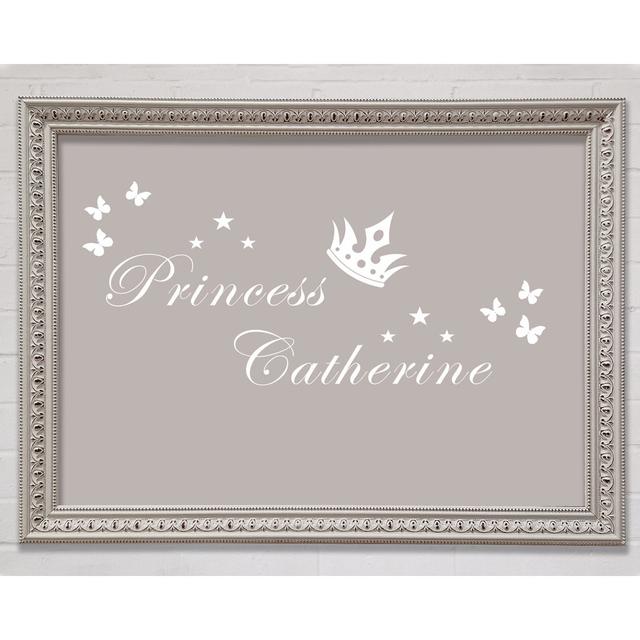 Your Own Name Princess 2 Beige Framed Print Happy Larry Size: 100cm H x 141.4cm W x 3cm D on Productcaster.