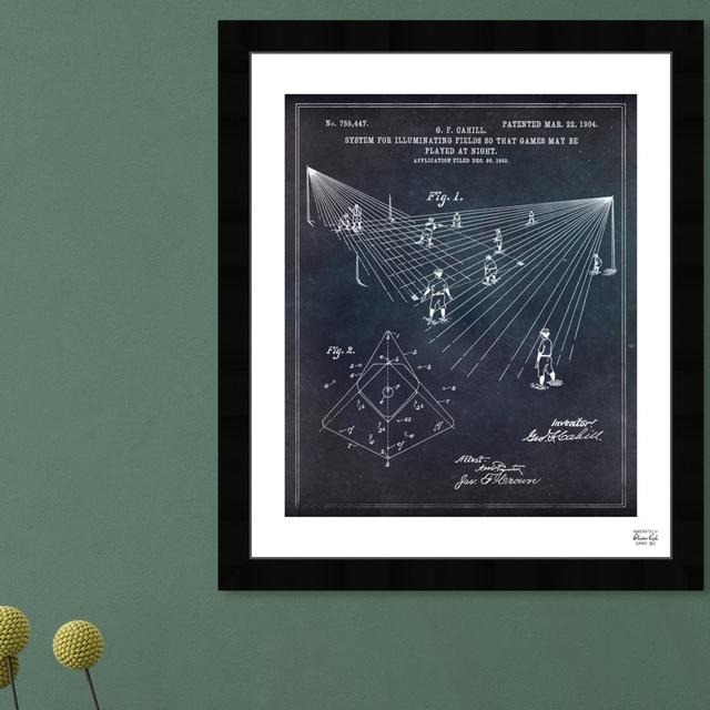 'Baseball Field Lighting 1904' Framed Graphic Art East Urban Home Size: 46 cm H x 38 cm W on Productcaster.