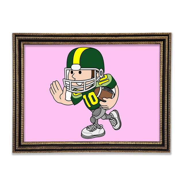 American Football Sport Player Pink - Print Harriet Bee Size: 59.7cm H x 84.1cm W x 3cm D on Productcaster.