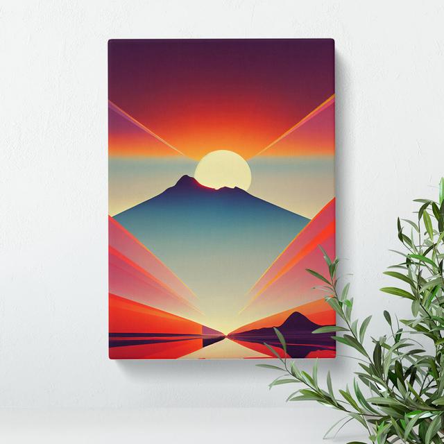 Abstract Art Mountain Sunset No.2 - Wrapped Canvas Graphic Art Alpen Home Size: 76cm H x 50cm W on Productcaster.