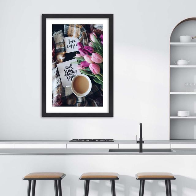 Gerahmter Fotodruck Coffee Morning 17 Stories Größe: 100 cm H x 70 cm B x 2 cm T on Productcaster.