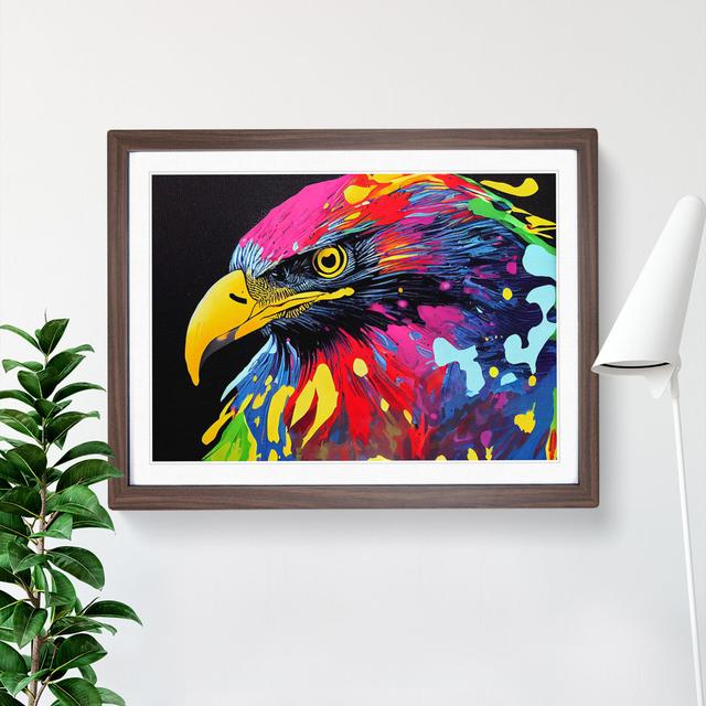 Eagle Bird Splash - Single Picture Frame Painting 17 Stories Frame Colour: Walnut Frame, Size: 34cm H x 46cm W x 2cm D on Productcaster.