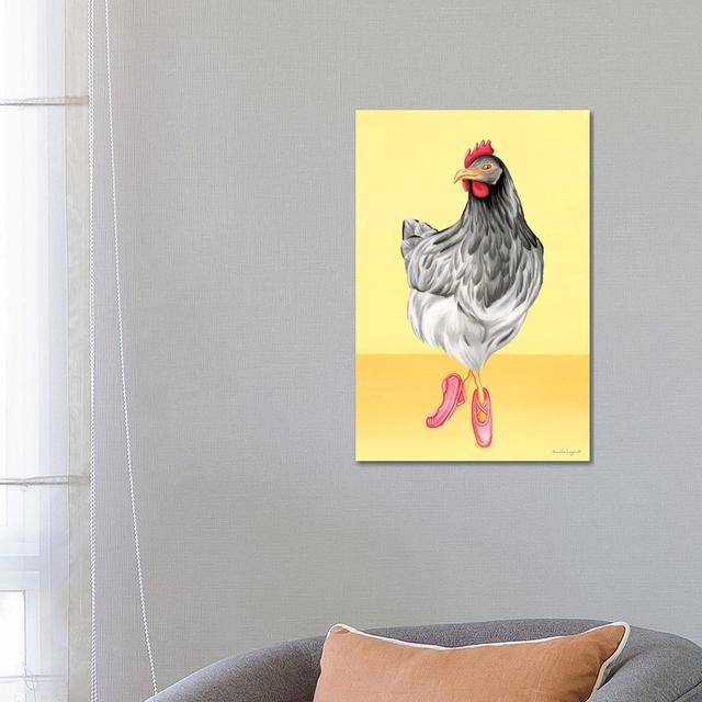 Hen Ballerina by Amélie Legault - Wrapped Canvas Gallery-Wrapped Canvas Giclée Brambly Cottage Size: 66.04cm H x 45.72cm W x 3.81cm D on Productcaster.