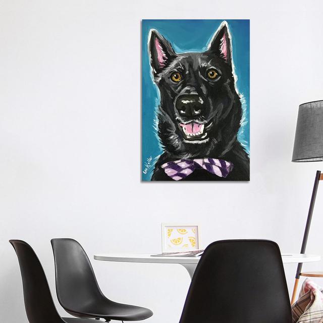 German Shepherd with Bow Tie - Wrapped Canvas Graphic Art ClassicLiving Size: 101.6cm H x 66cm W x 1.9cm D on Productcaster.