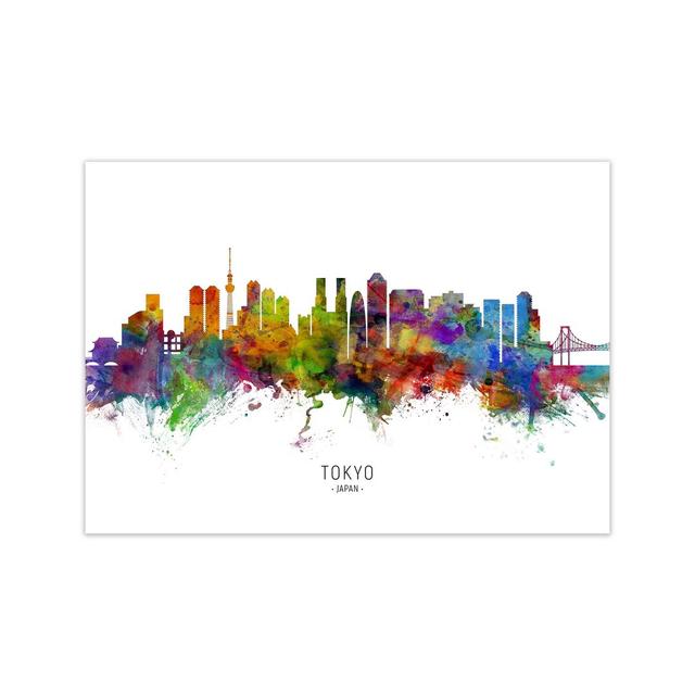 Tokyo Japan Skyline by Michael Tompsett - Graphic Art Print Ebern Designs Size: 30cm H x 42cm W x 1cm D, Format: Unframed on Productcaster.