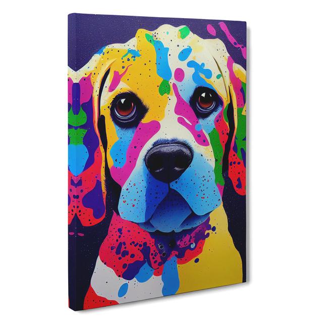 Splashed Dog No.1 Abstract - Wrapped Canvas Graphic Art Marlow Home Co. Size: 76cm H x 50cm W x 3cm D on Productcaster.