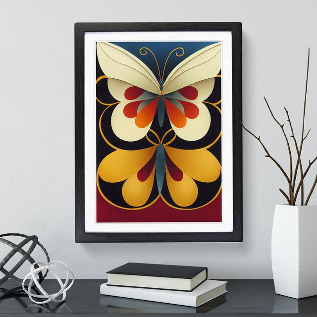 Retro Butterflies No.4 - Single Picture Frame Print Brambly Cottage Frame Colour: Black Framed, Size: 46cm H x 34cm W x 2cm D on Productcaster.