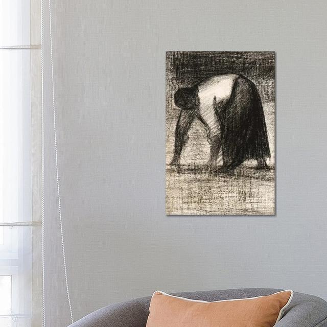 Paysanne Les Mains Au Sol 1882 by Georges Seurat - Wrapped Canvas Print ClassicLiving Size: 66.04cm H x 45.72cm W x 3.81cm D on Productcaster.