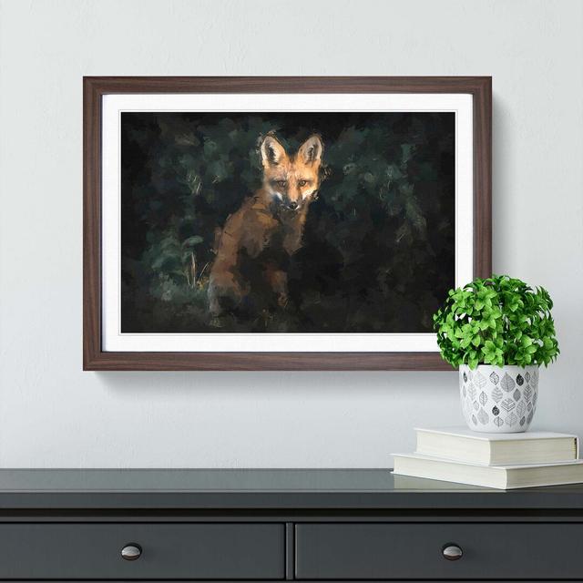 Portrait of a Fox in Abstract - Picture Frame Painting Print East Urban Home Frame Option: Walnut, Size: 40cm H x 60cm W x 2cm D on Productcaster.