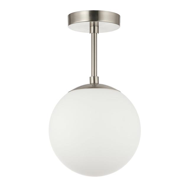 Bruning Traditional Glass Globe IP44 Bathroom Ceiling Light Fixture Fairmont Park Fixture Finish: Nickel on Productcaster.