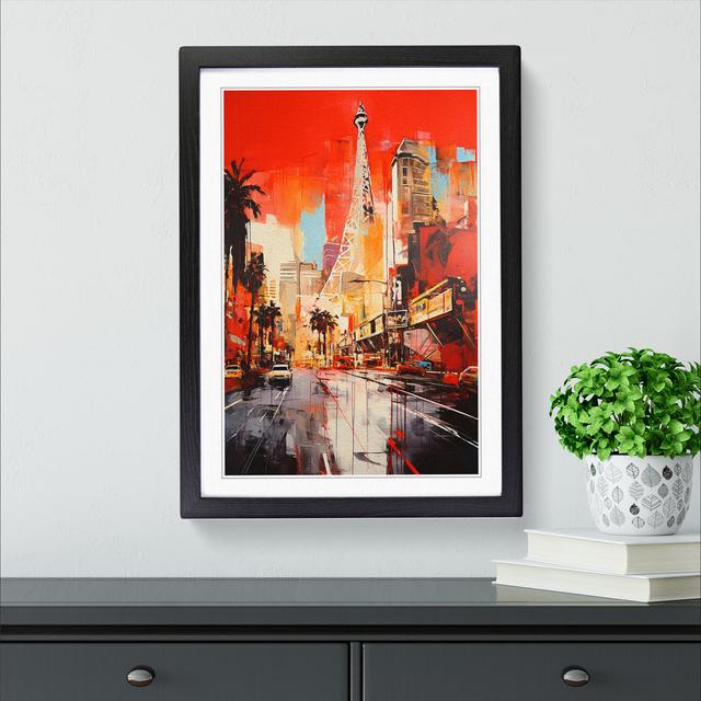 Las Vegas Gestural - Single Picture Frame Print on Wood 17 Stories Size: 46cm H x 34cm W x 2cm D, Frame Colour: Black on Productcaster.