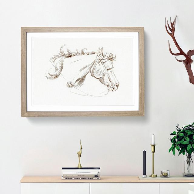 A Head Of A Horse by Jean Bernard - Single Picture Frame Print East Urban Home Size: 33cm H x 45cm W x 2cm D, Frame Option: Oak Framed on Productcaster.