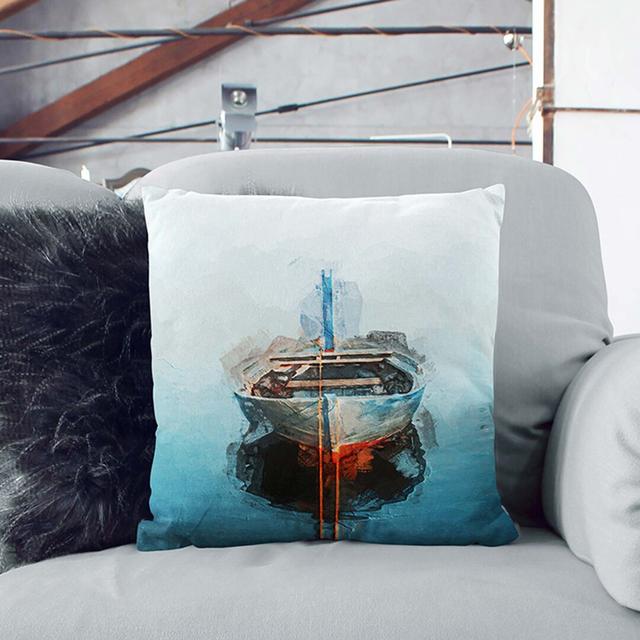 A TetheBoat in Abstract Cushion with Filling East Urban Home Size: 40 x 40 cm, Backing Colour: White on Productcaster.