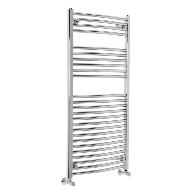 Han Vertical Curved Towel Rail Belfry Heating Finish: Chrome on Productcaster.