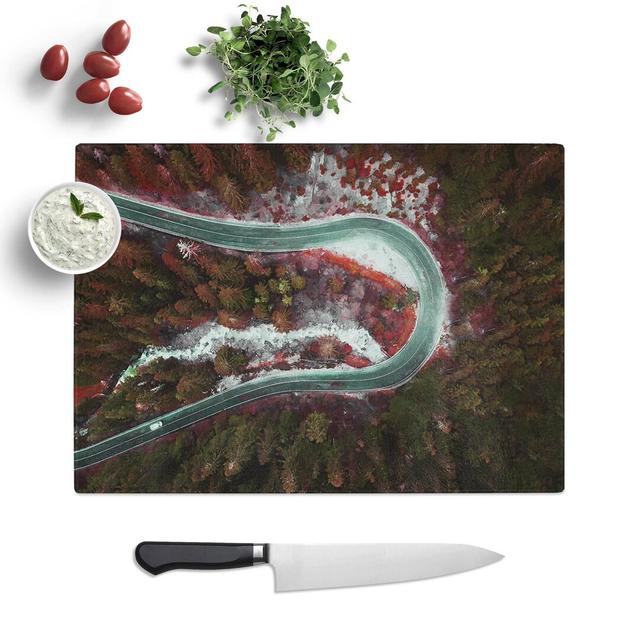 Glass Forest Road in Alpe Di Siusi Italy in Abstract Chopping Board East Urban Home Size: 39 cm W x 28.5 cm L on Productcaster.