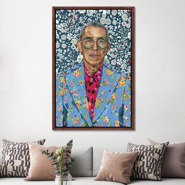 Barack by Heather Perry - Painting on Canvas 17 Stories Size: 152.4cm H x 101.6cm W x 3.81cm D, Format: Classic Brown Wood Framed on Productcaster.