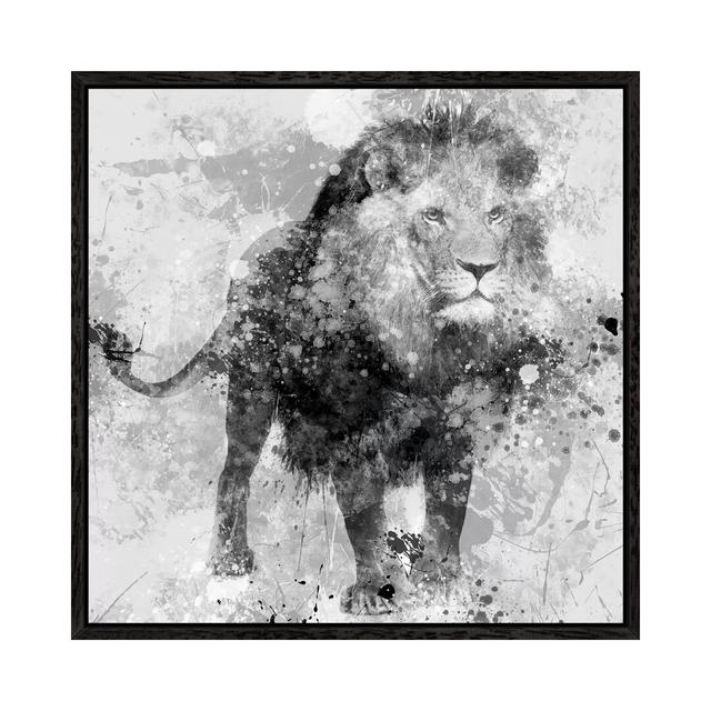 Lion by Carol Robinson - Graphic Art Print on Canvas World Menagerie Size: 45.72cm H x 45.72cm W x 3.81cm D, Format: Black Framed Canvas on Productcaster.