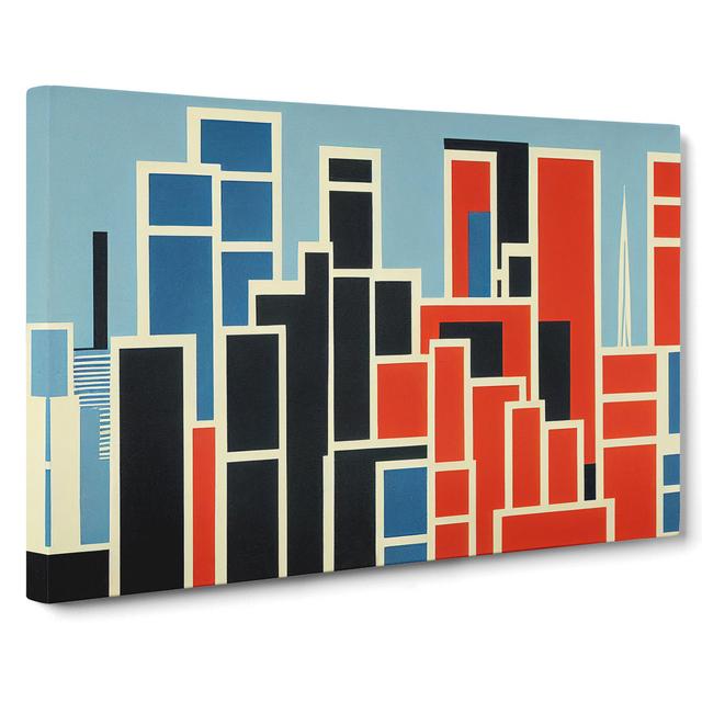 Bauhaus Architecture Skyline Abstract - Wrapped Canvas Graphic Art George Oliver Size: 50cm H x 76cm W x 3cm D on Productcaster.