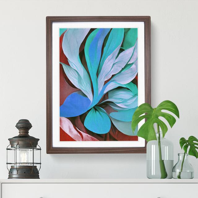 Flowing Abstract Flowers No.2 - Single Picture Frame Painting Marlow Home Co. Size: 46cm H x 34cm W x 2cm D, Frame Colour: Walnut on Productcaster.