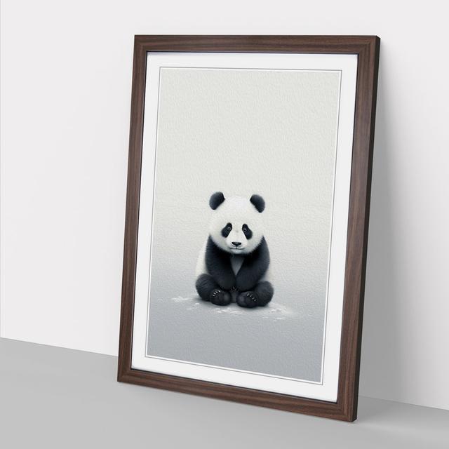 Panda Minimalism - Single Picture Frame Art Prints on Wood Isabelle & Max Format: Walnut Framed, Size: 64cm H x 46cm W x 2" D on Productcaster.