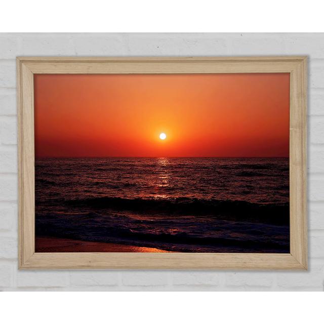 The Oceans Orange Sun - Print Highland Dunes Size: 29.7cm H x 42cm W x 1.5cm D on Productcaster.