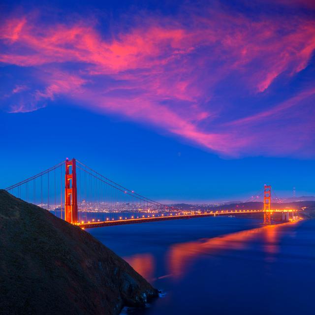 Falgout Golden Gate Bridge - Wrapped Canvas Photograph House of Hampton Size: 51cm H x 51cm W x 3.8cm D on Productcaster.