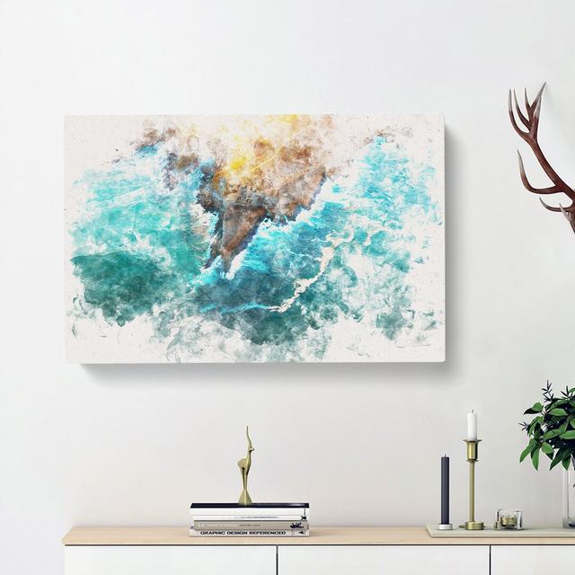 Coast of Santander in Austria - Wrapped Canvas Graphic Art Print East Urban Home Size: 60cm H x 91cm W x 4cm D on Productcaster.