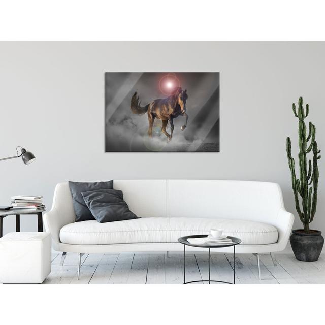 Elegant Horse Jumping - Unframed Photograph on Glass Brayden Studio Size: 60cm H x 80cm W x 0.4cm D on Productcaster.