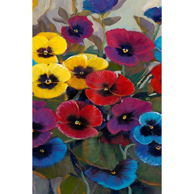 Pansy Panel II - Wrapped Canvas Painting Rosalind Wheeler Size: 30cm H x 20cm W x 3.8cm D on Productcaster.