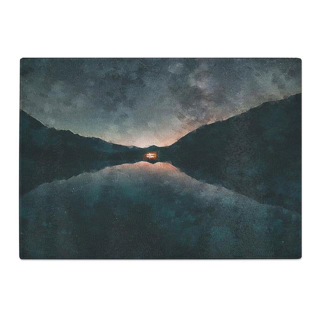 Tempered Glass Milky Way Above a Lake in Italy Chopping Board East Urban Home Size: 28.5 cm x 39 cm on Productcaster.