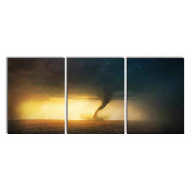 Force Of Nature Tornado - 3 Piece Wrapped Canvas Print East Urban Home Size: 180 cm H x 80 cm W x 2.4 cm D on Productcaster.