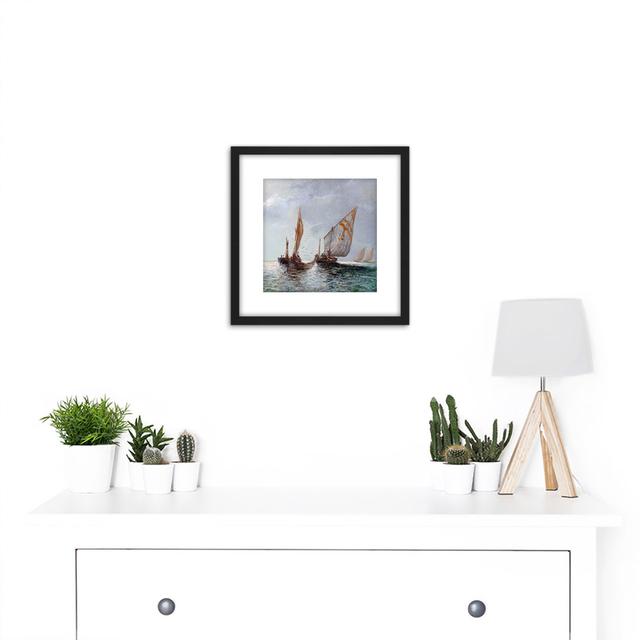 Fishing Boats Coast Seascape by Leontine Von Littrow - Single Picture Frame Print Breakwater Bay on Productcaster.