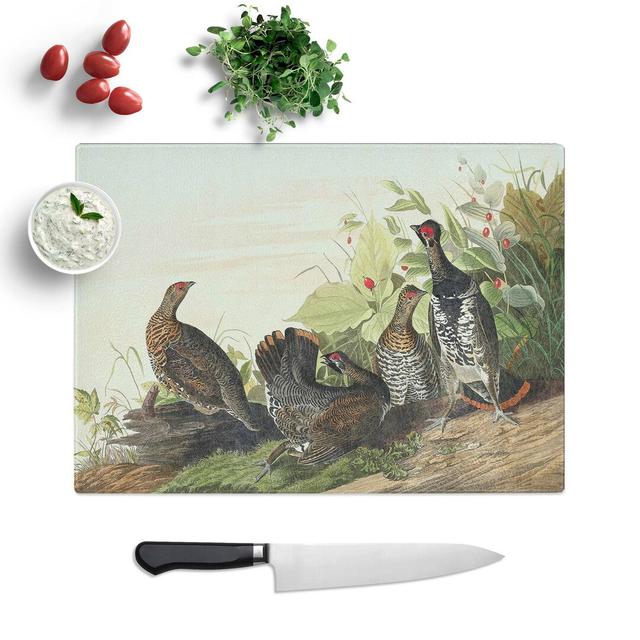 Tempered Glass Spotted Grouse by John James Audubon Chopping Board East Urban Home Size: 28.5 cm W x 20 cm L on Productcaster.