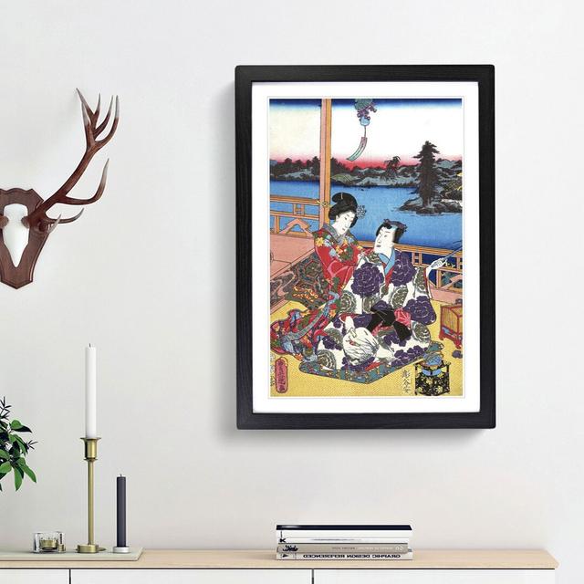 Sunset on the Veranda by Utagawa Kunisada - Picture Frame Painting Print East Urban Home Frame Option: Black Framed, Size: 48cm H x 36cm W x 2cm D on Productcaster.